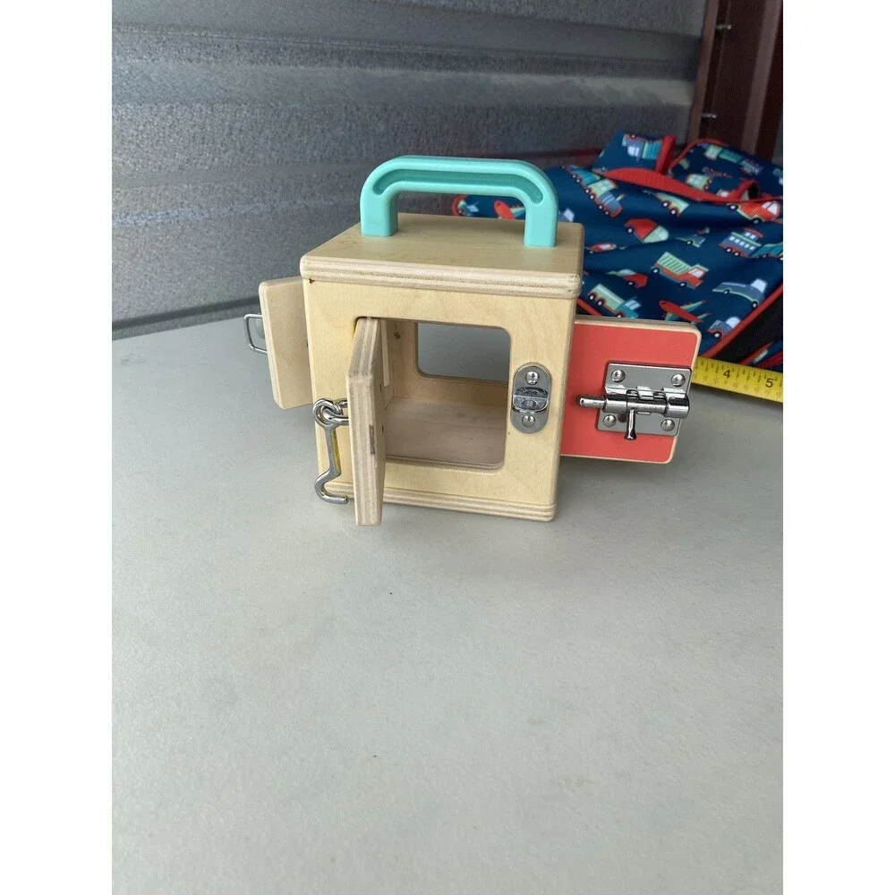 Lovevery Wooden Lock Box Activity Cube Toddler Sensory Learning Toy Hardwar